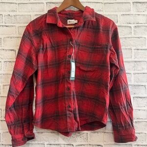 NWT! Women’s Alpine Design multi colored plaid button down flannel shirt, Large